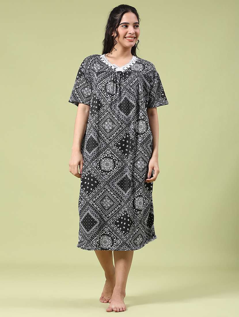 black polyester nighty sleepshirts & - 22328412 -  Standard Image - 2