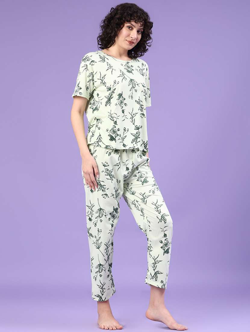 women printed nightwear pyjama set - 22328544 -  Standard Image - 2