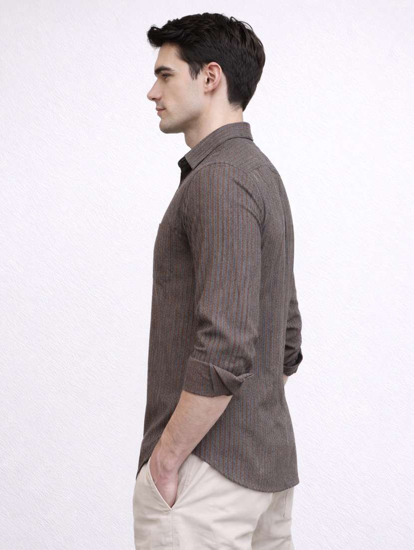 men striped long sleeve regular fit casual shirt - 22328559 -  Standard Image - 2