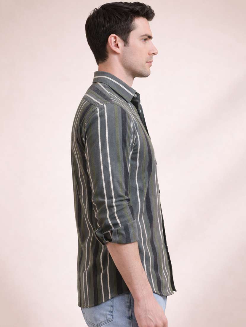 men striped long sleeve regular fit casual shirt - 22328562 -  Standard Image - 2