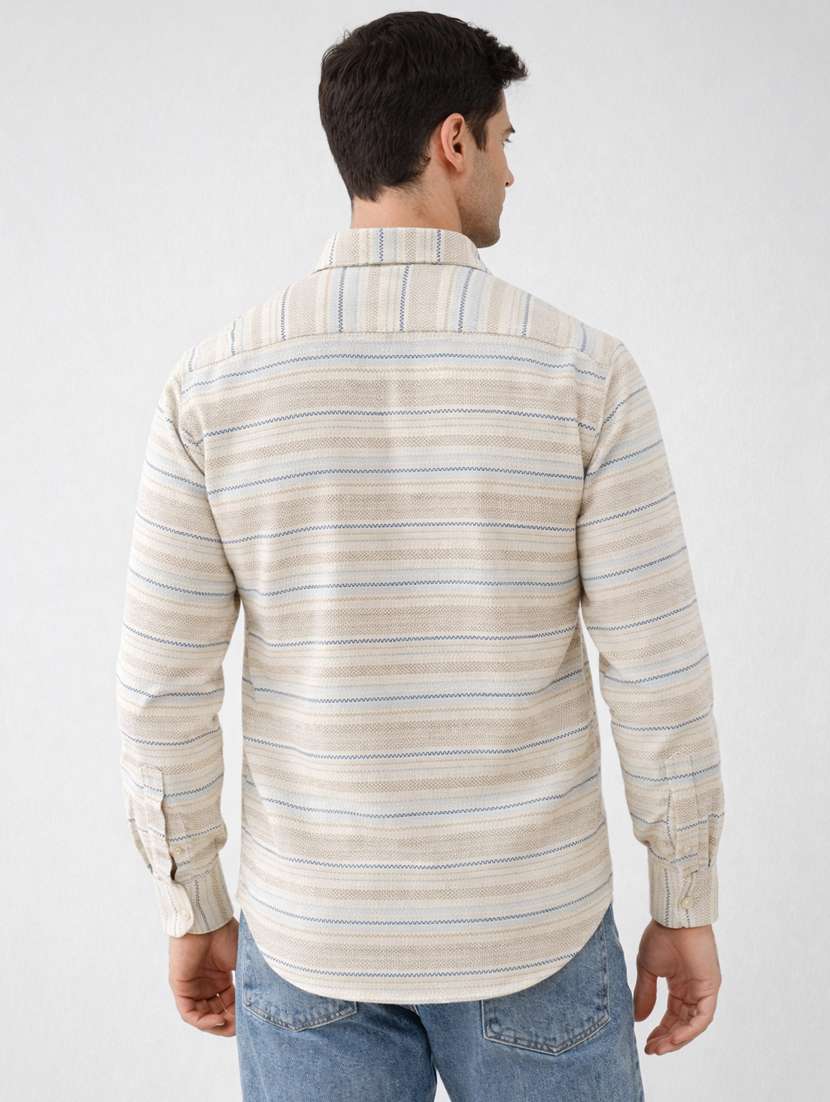 Men Striped Long Sleeve Regular Fit Casual Shirt - 22328568 -  Standard Image - 2