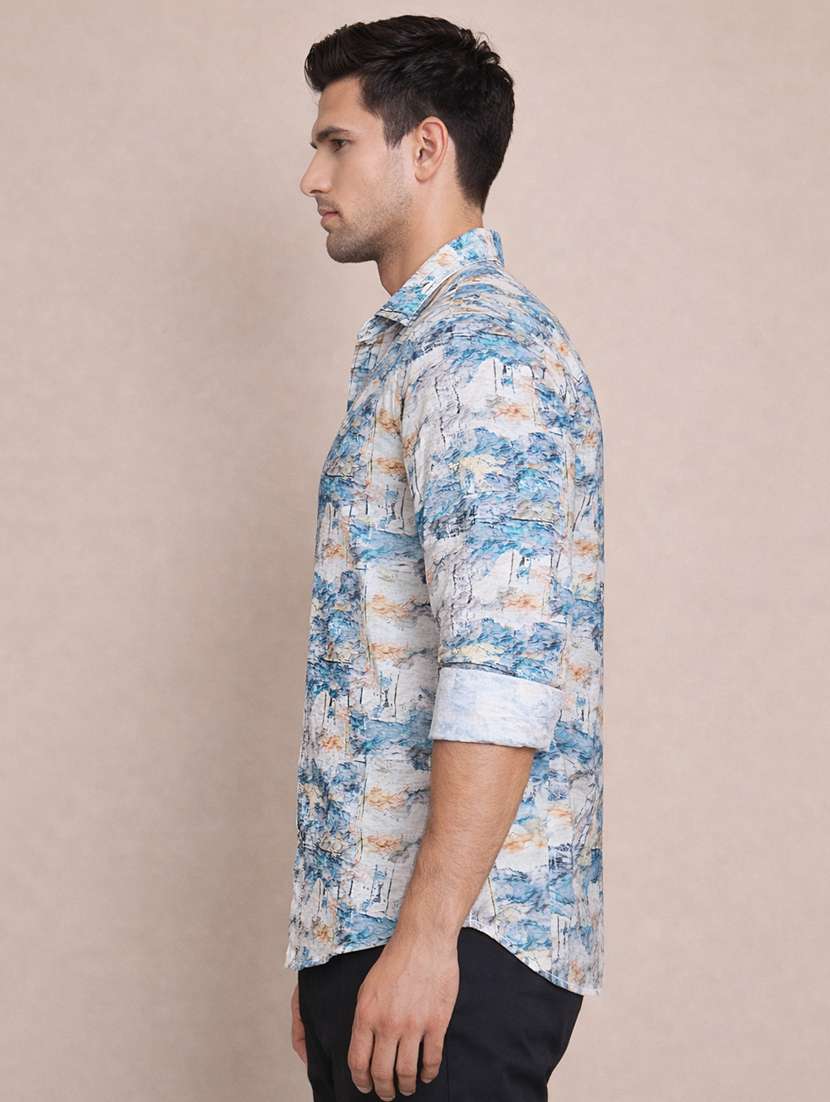 men printed long sleeve regular fit casual shirt - 22328570 -  Standard Image - 2