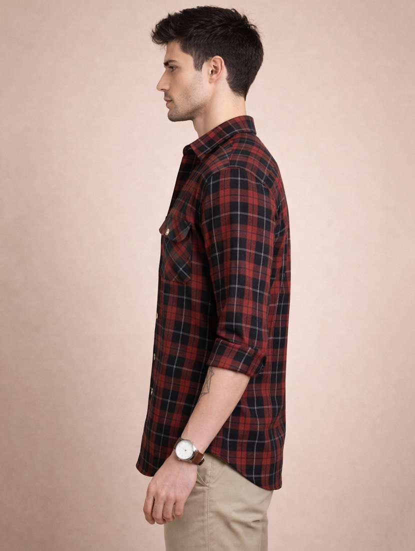 men checkered long sleeve regular fit casual shirt - 22328579 -  Standard Image - 2