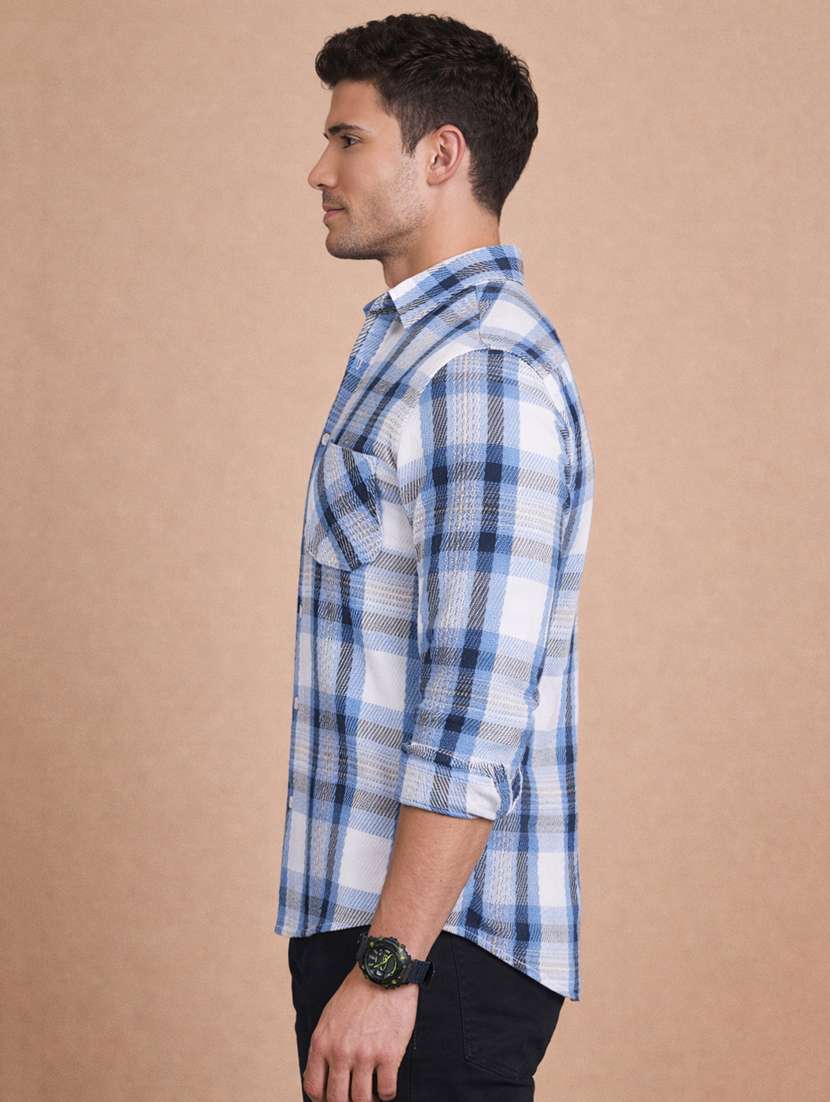 men checkered long sleeve regular fit casual shirt - 22328582 -  Standard Image - 2