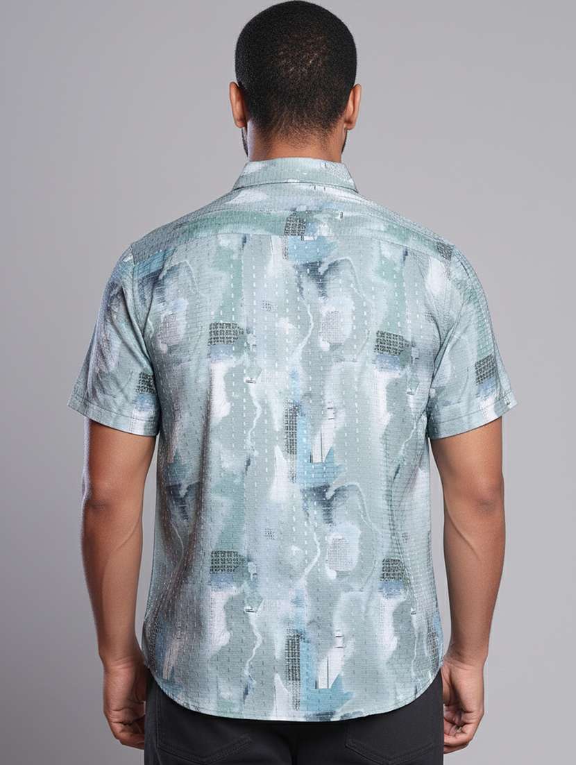 Men Abstract Short Sleeve Regular Fit Casual Shirt - 22328592 -  Standard Image - 2