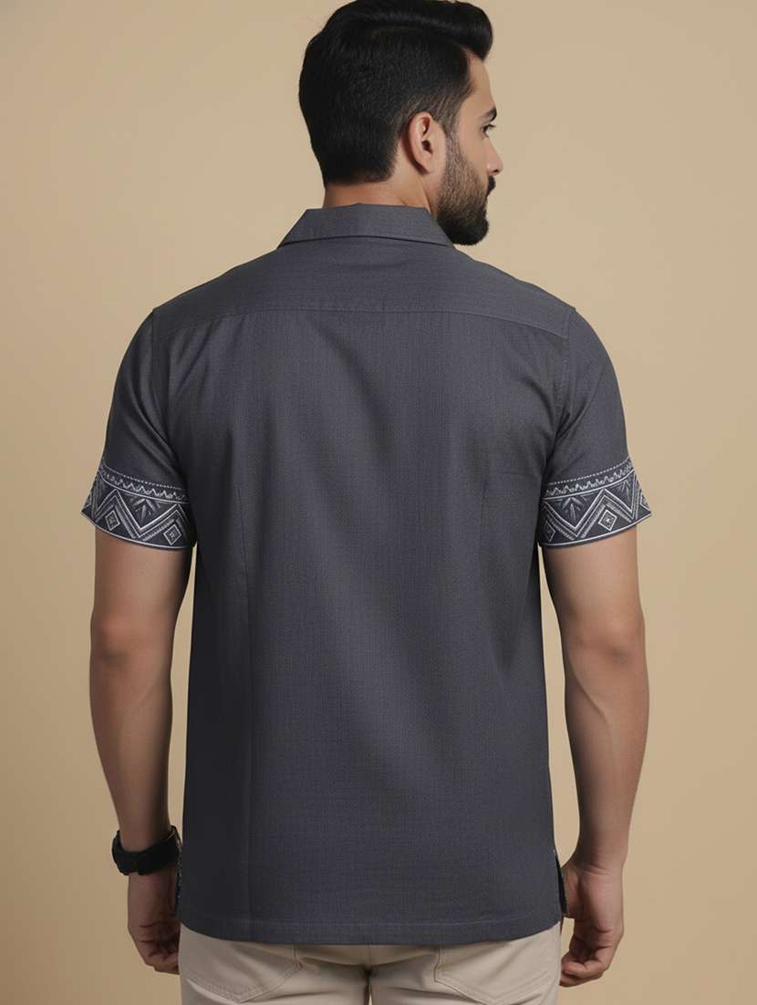 men printed short sleeve regular fit casual shirt - 22328600 -  Standard Image - 2