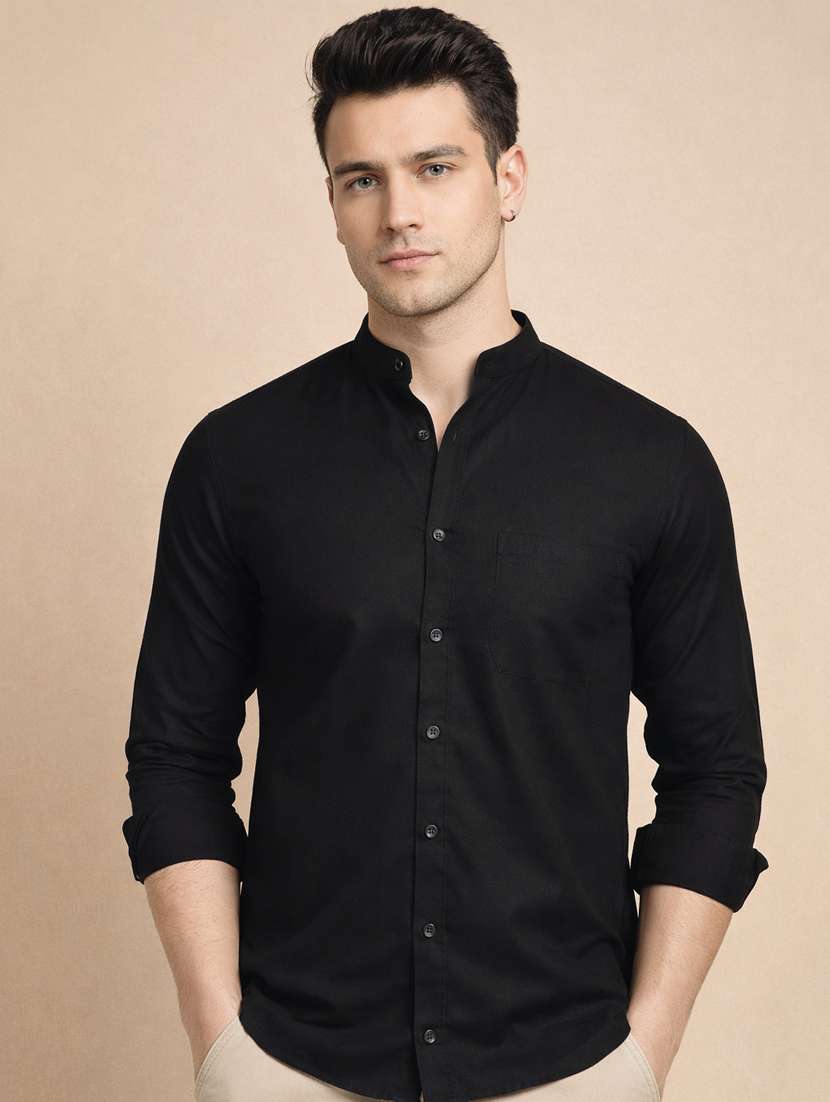 men solid long sleeve regular fit casual shirt