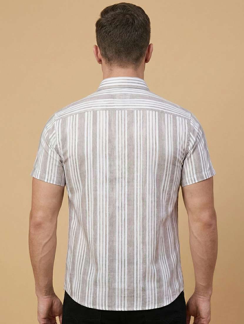 men striped short sleeve regular fit casual shirt - 22328627 -  Standard Image - 2