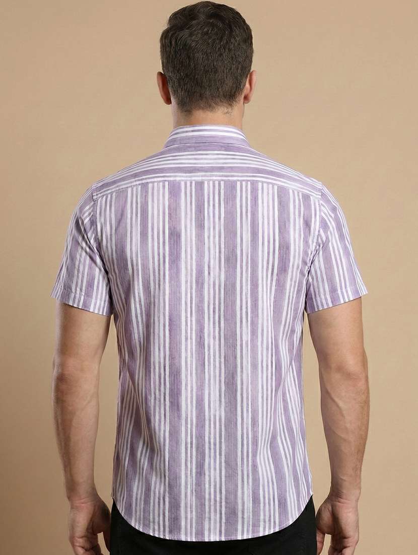men striped short sleeve regular fit casual shirt - 22328629 -  Standard Image - 2