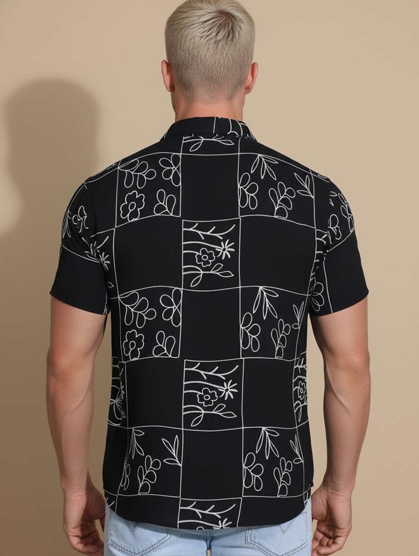 men printed short sleeve regular fit casual shirt - 22328630 -  Standard Image - 2