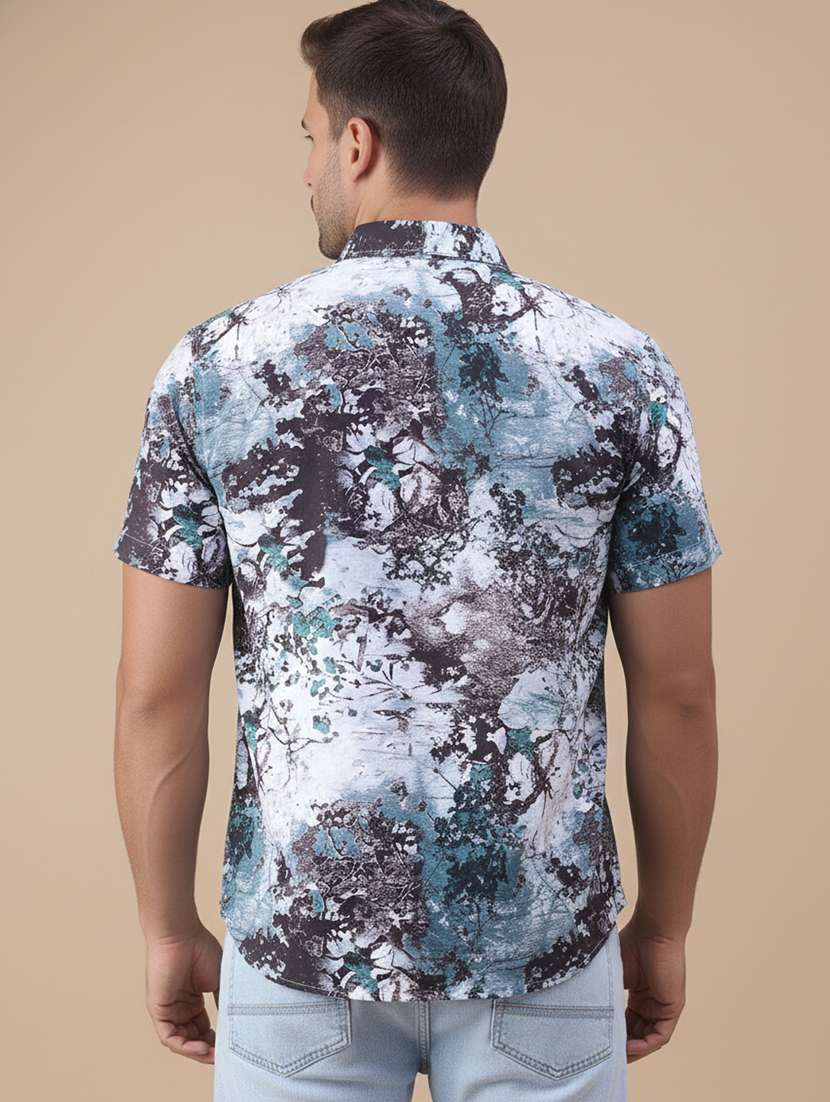 Men Abstract Short Sleeve Regular Fit Casual Shirt - 22328641 -  Standard Image - 2