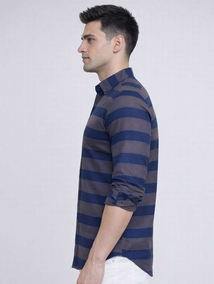 men striped long sleeve regular fit casual shirt - 22328642 -  Standard Image - 2