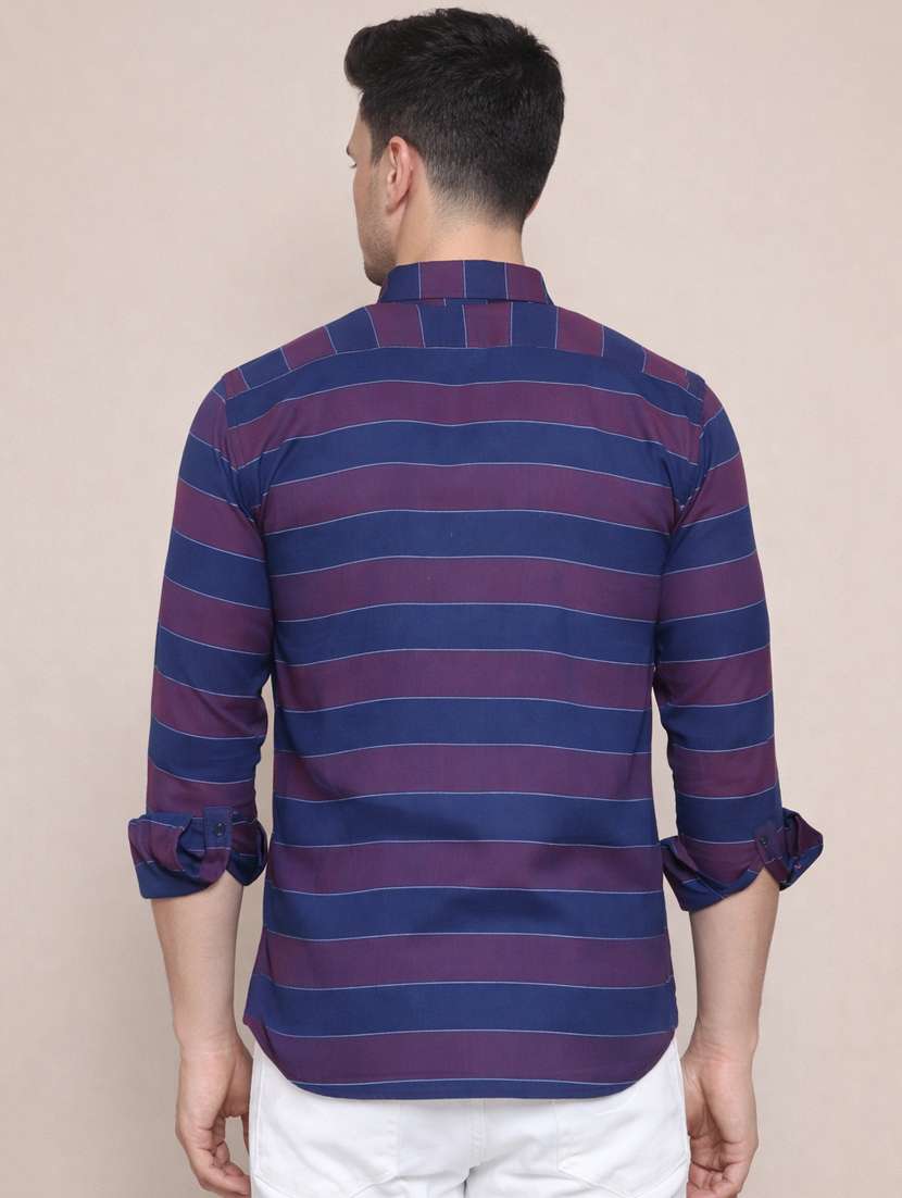 men striped long sleeve regular fit casual shirt - 22328644 -  Standard Image - 2