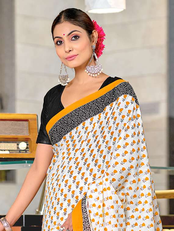 women printed casual wear saree with blouse - 22328709 -  Standard Image - 2