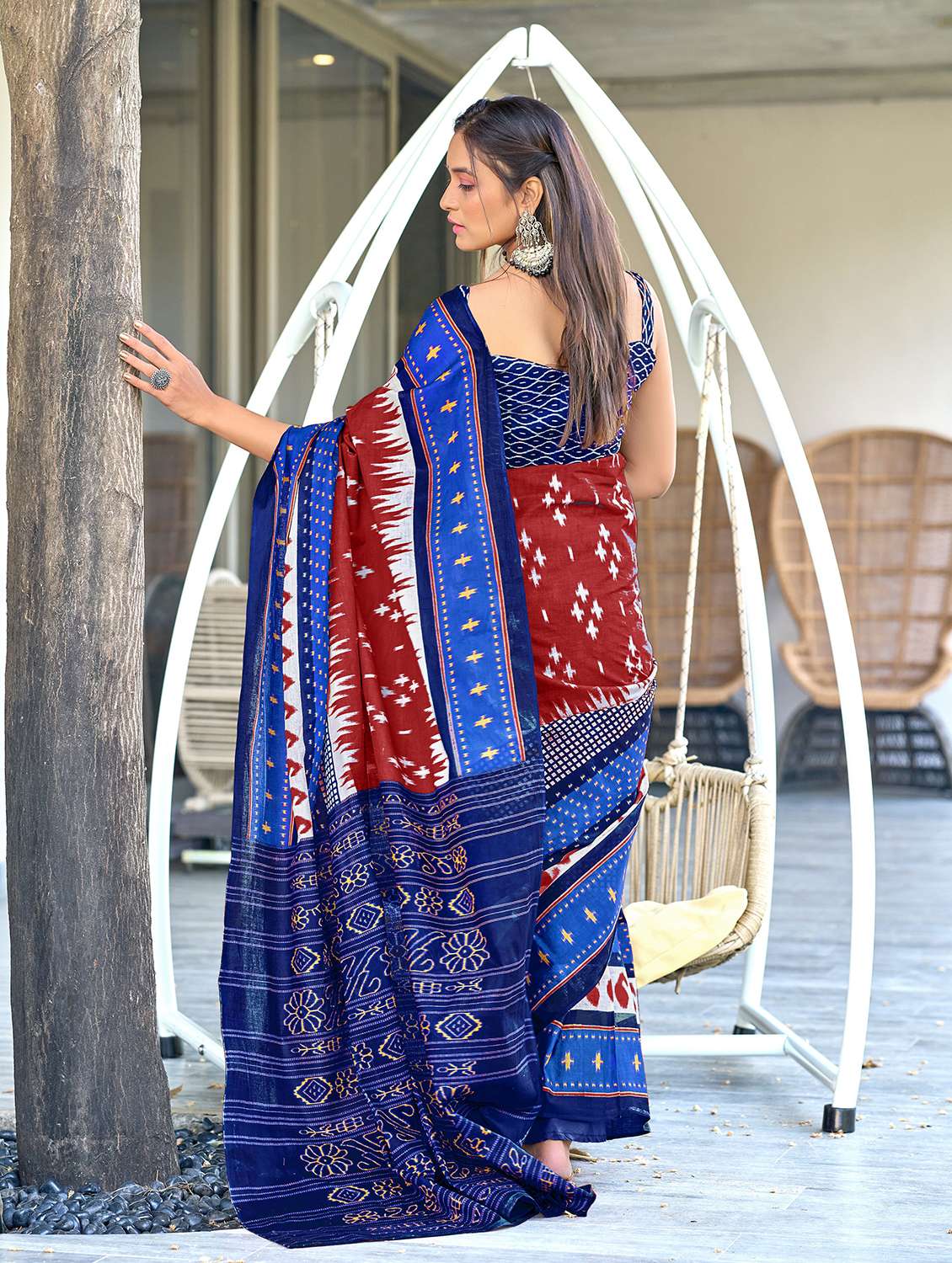 women printed casual wear saree with blouse - 22328714 -  Standard Image - 2