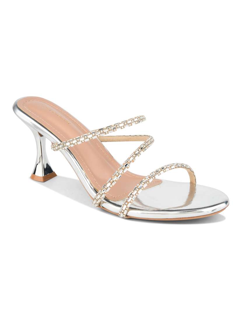 women silver slip on sandal - 22328787 -  Standard Image - 2