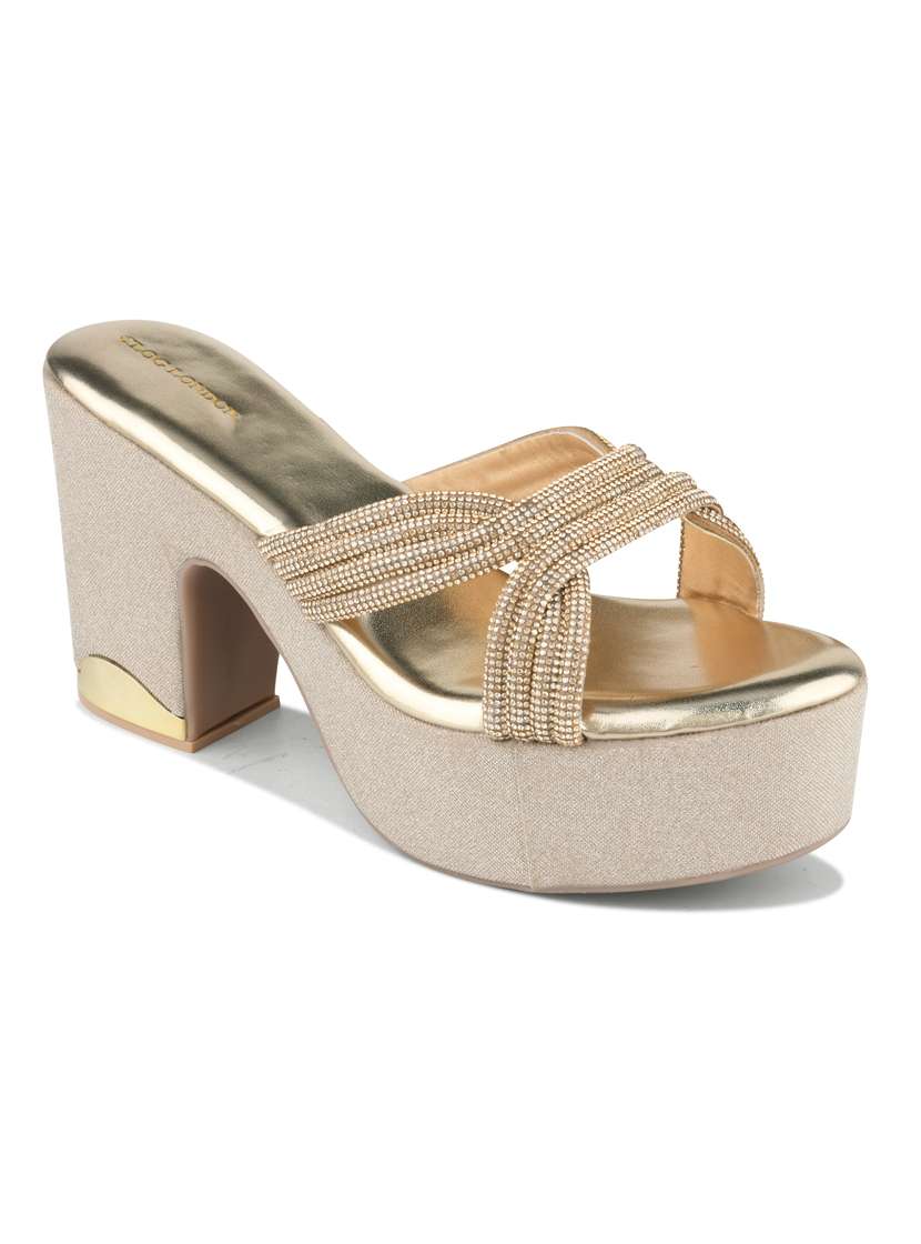 women gold slip on sandal - 22328791 -  Standard Image - 2