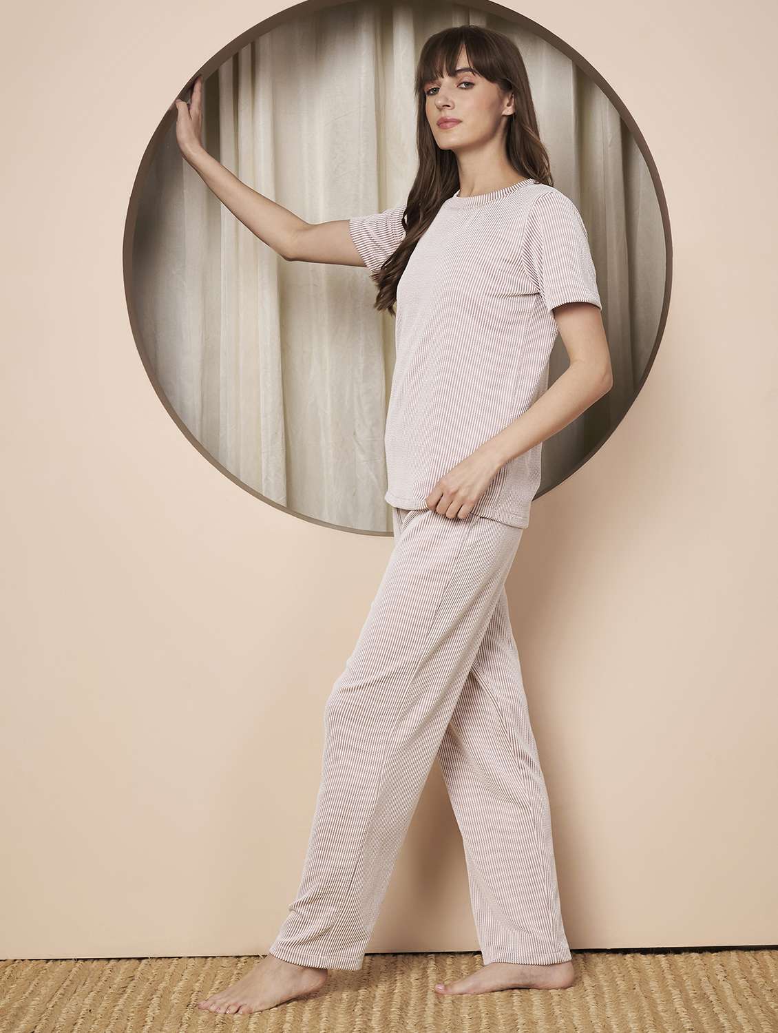 women solid nightwear pyjama set - 22328817 -  Standard Image - 2