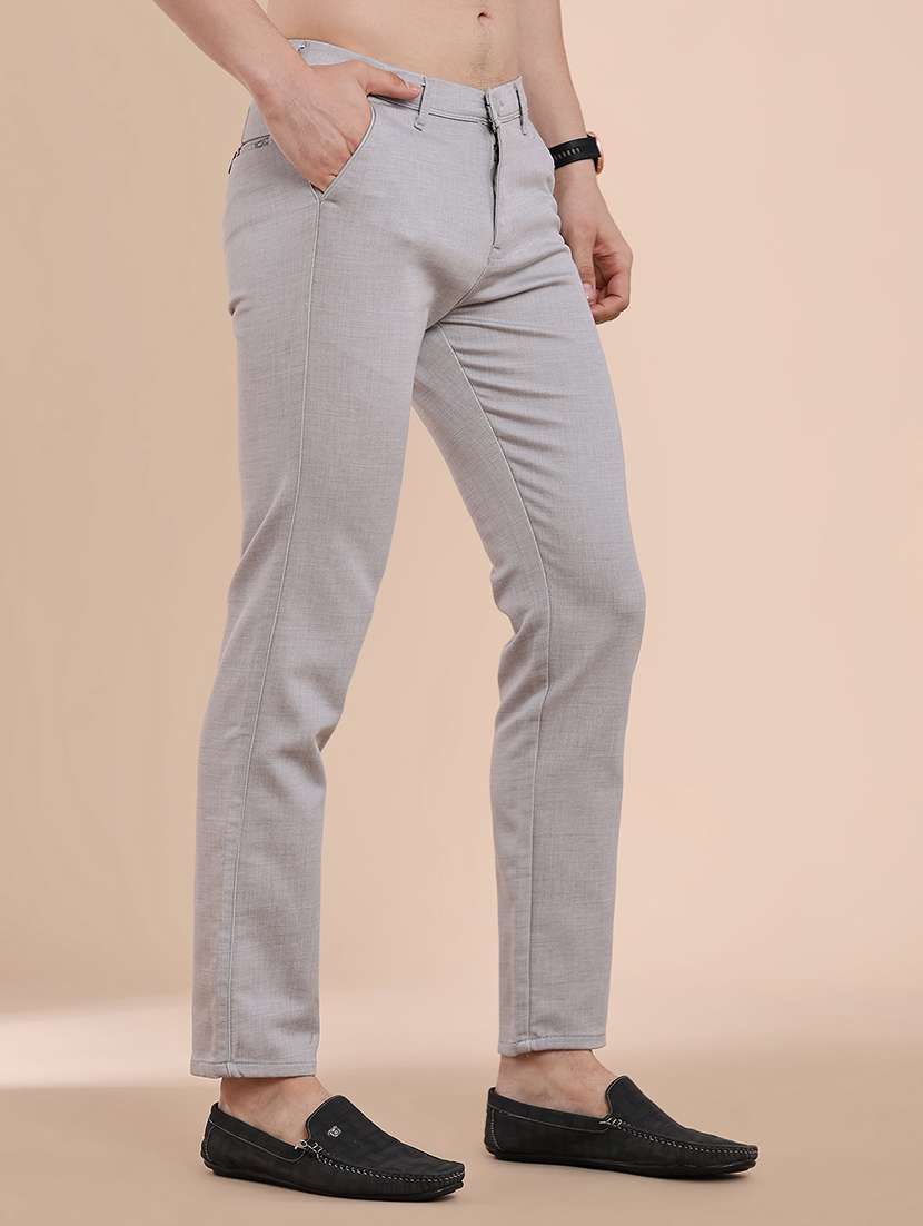 men solid mid rise chinos casual trouser - 22328895 -  Standard Image - 2