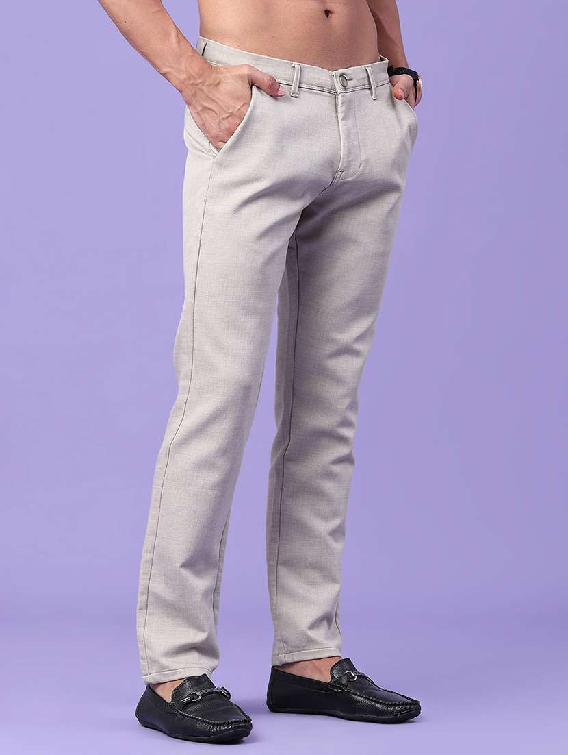 men solid mid rise chinos casual trouser - 22328896 -  Standard Image - 2