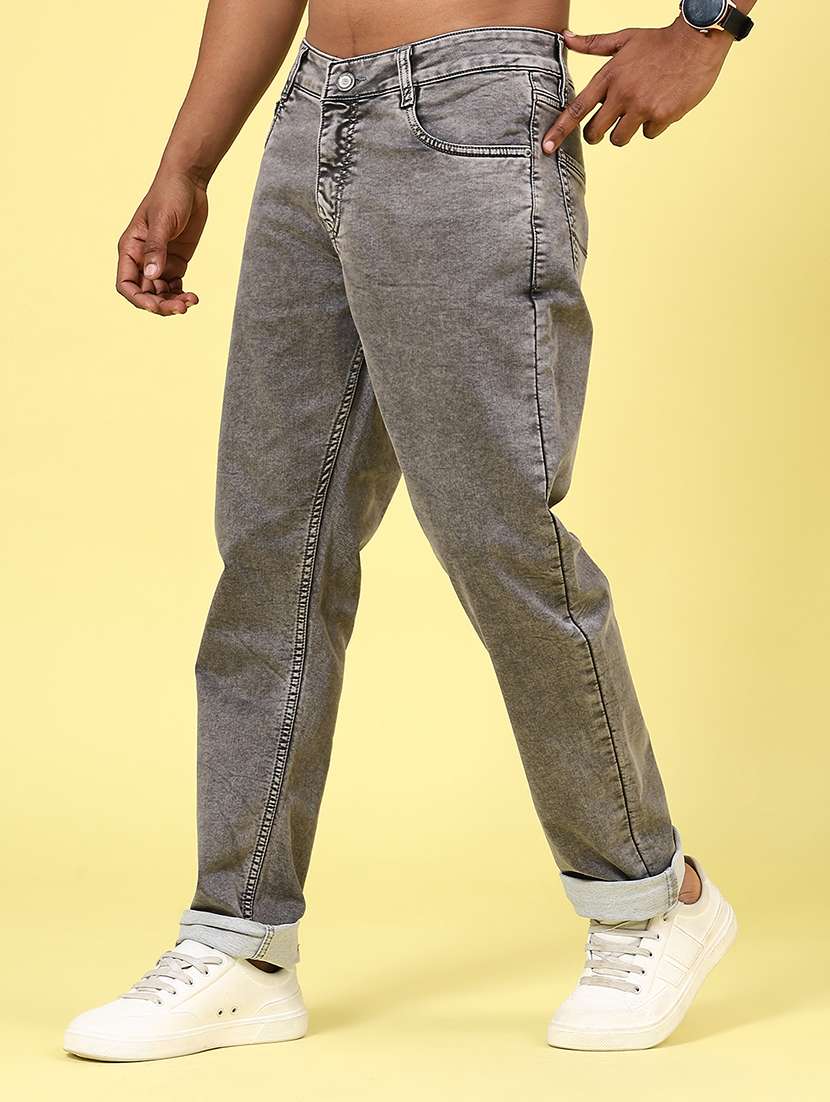 men plain mid rise full length tapered jeans - 22328909 -  Standard Image - 2