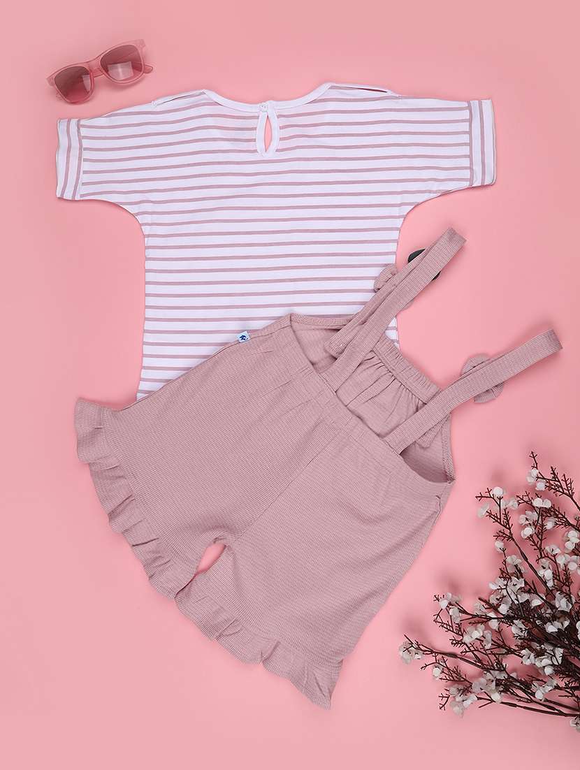 girls printed round neck top and dungaree set - 22329168 -  Standard Image - 2