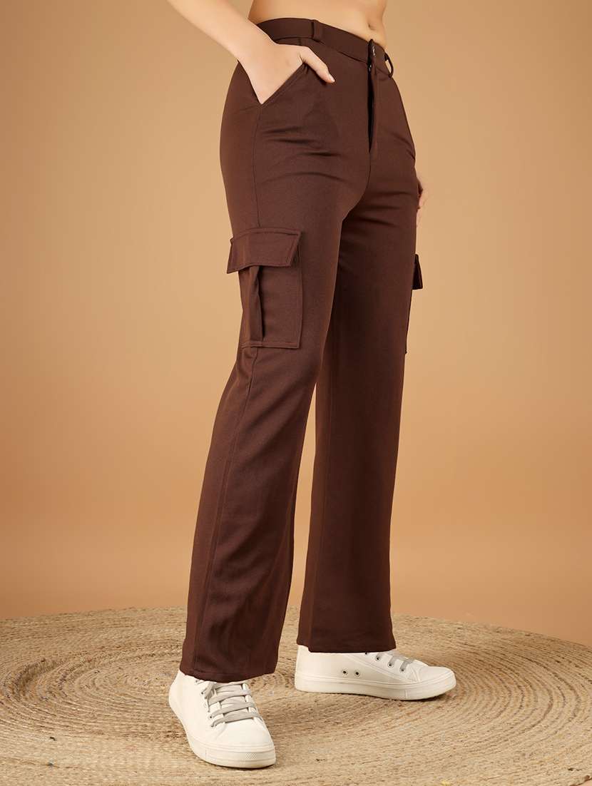 women solid mid rise cargo - 22329209 -  Standard Image - 2