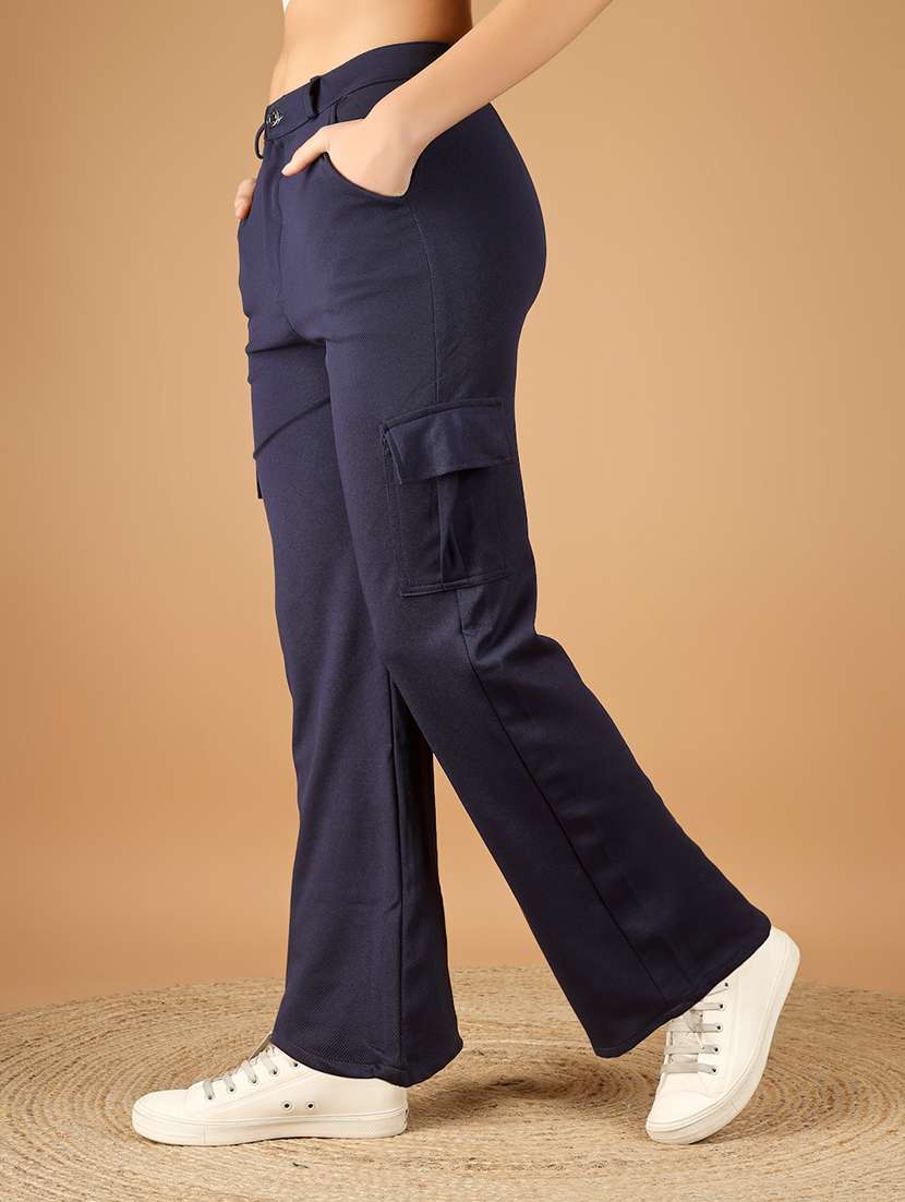 women solid mid rise cargo - 22329210 -  Standard Image - 2