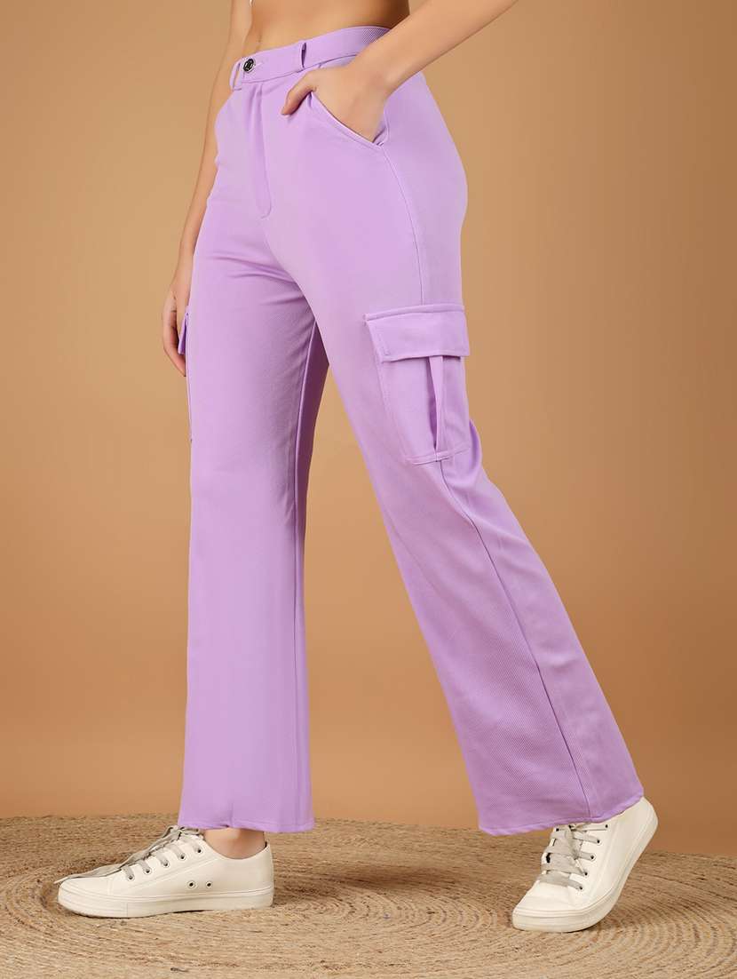 women solid mid rise cargo - 22329212 -  Standard Image - 2