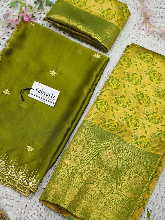 women self design south indian style unstitched lehenga choli set - 22329224 -  Standard Image - 2