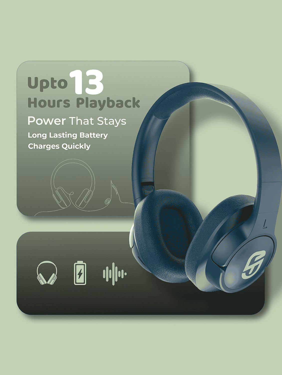 snapup snaphead vibe over the head headphone (sapphire blue) - 22329236 -  Standard Image - 2
