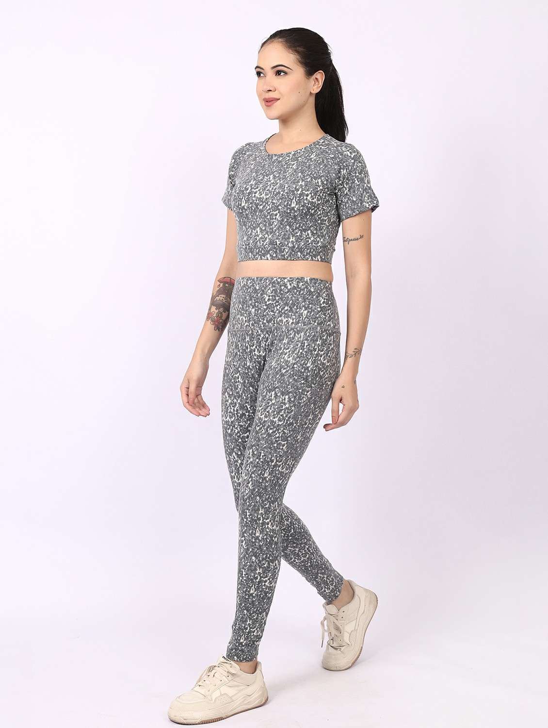 women printed active wear co-ord set - 22329239 -  Standard Image - 2