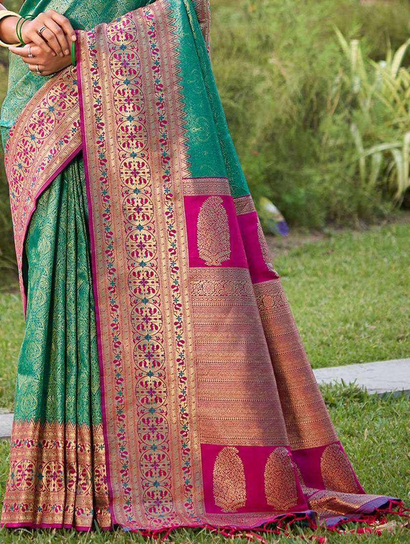 women self design kanjivaram saree with blouse - 22329290 -  Standard Image - 2