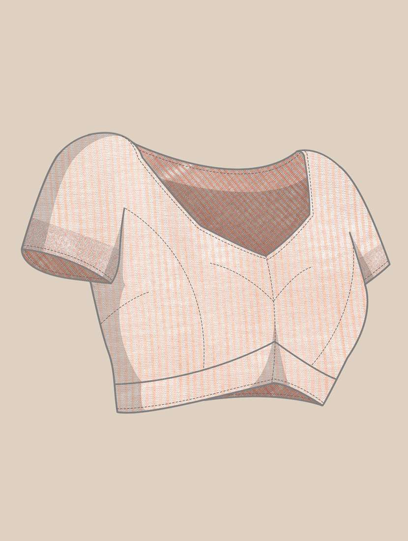 women solid with bordered handloom saree with blouse - 22329316 -  Standard Image - 7