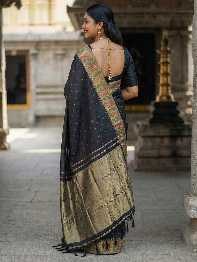 women self design southern silk saree with blouse - 22329334 -  Standard Image - 2