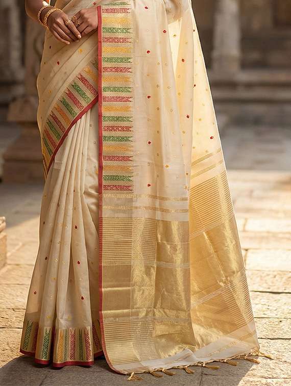 women self design southern silk saree with blouse - 22329337 -  Standard Image - 2