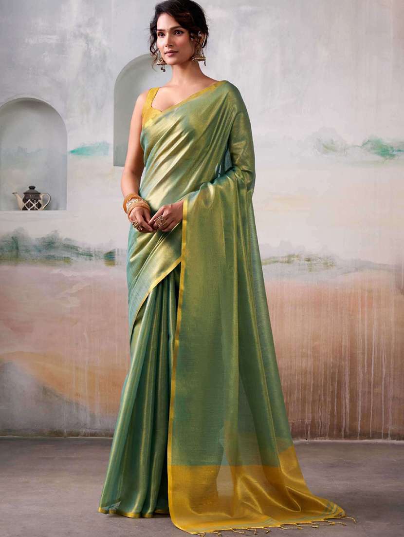 women solid plain saree with blouse