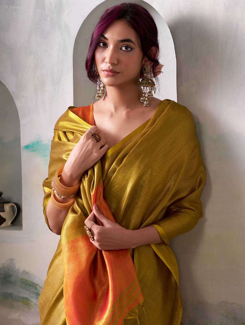women solid plain saree with blouse - 22329358 -  Standard Image - 2