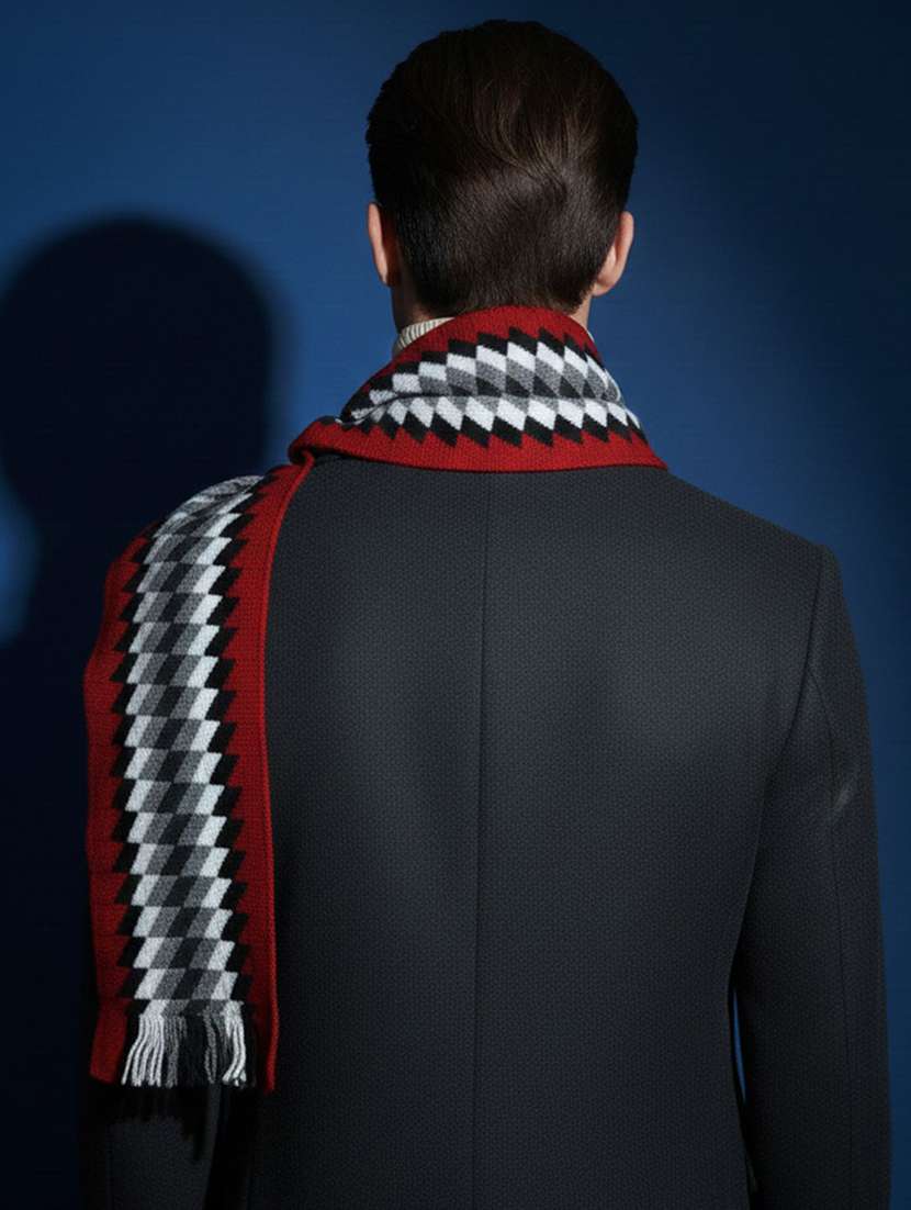 men geometric winter muffler - 22329444 -  Standard Image - 2