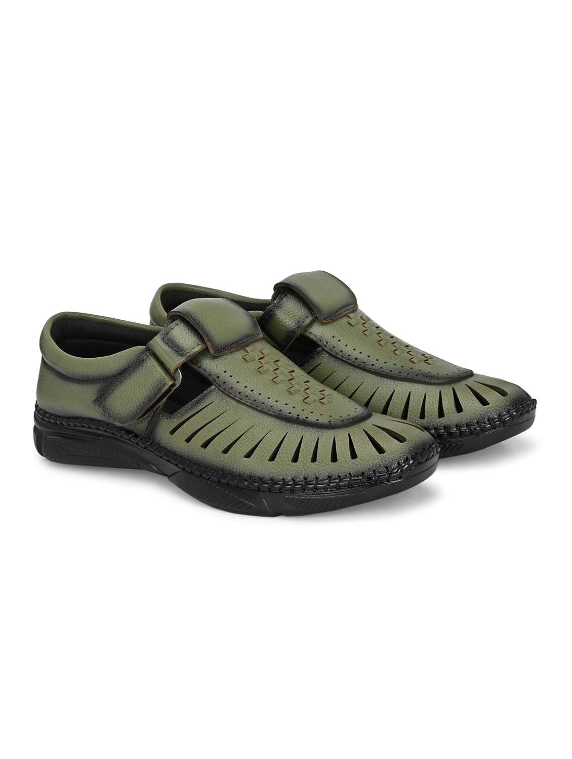 men olive slip on sandal - 22329463 -  Standard Image - 2