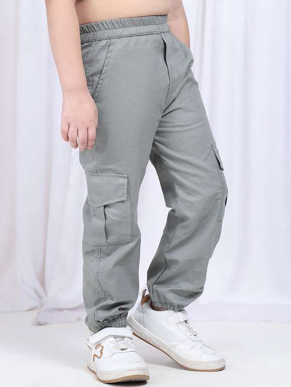girls plain mid rise regular fit cargo - 22329479 -  Standard Image - 2