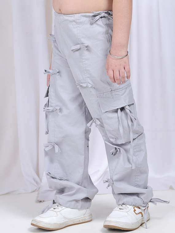 girls solid mid rise cargo - 22329486 -  Standard Image - 2