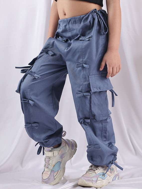 girls solid mid rise cargo - 22329492 -  Standard Image - 2