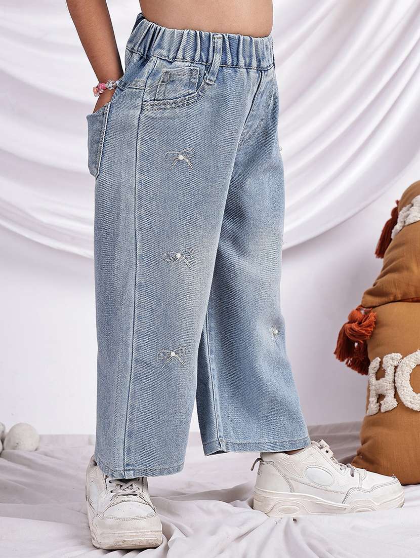 girls solid mid rise wide leg jean - 22329500 -  Standard Image - 2