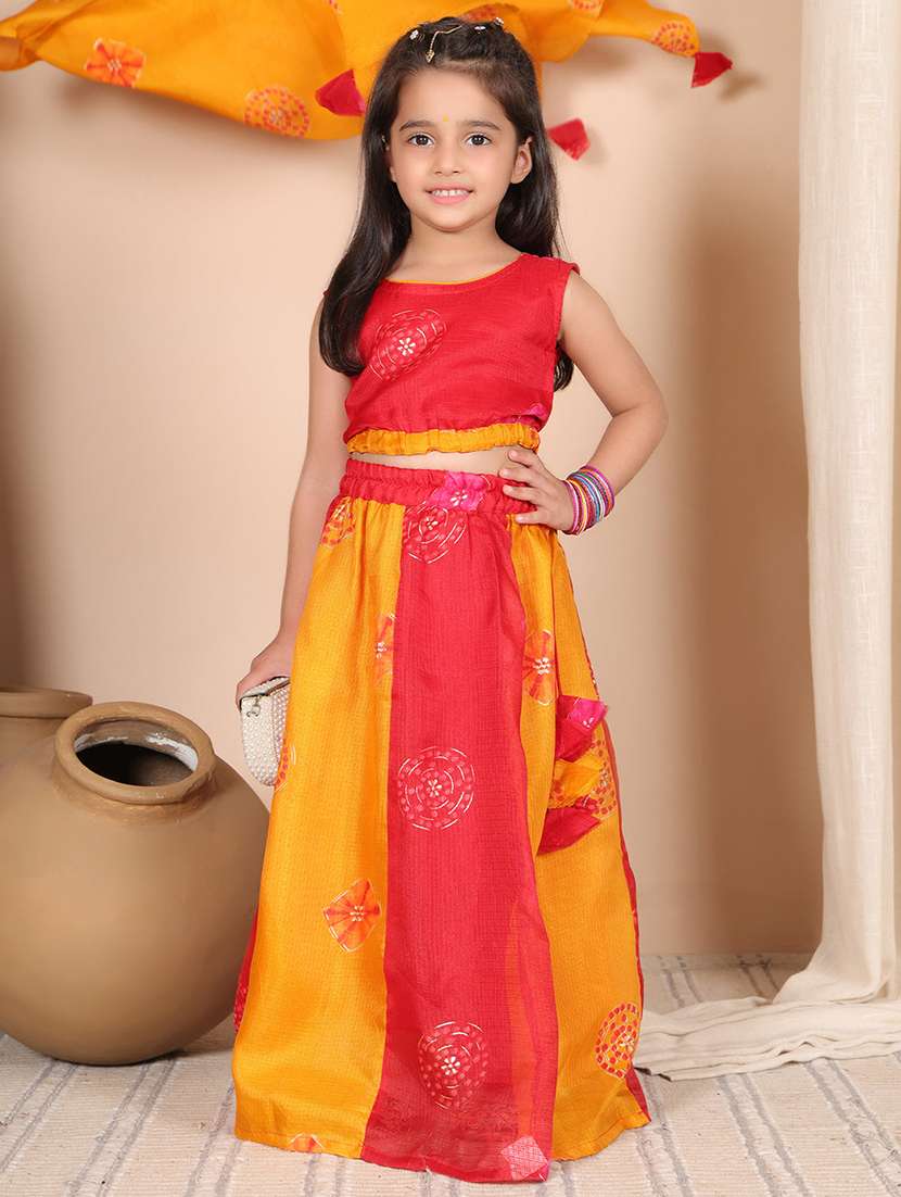 girls sleeveless lehenga and choli set  with dupatta - 22329515 -  Standard Image - 2