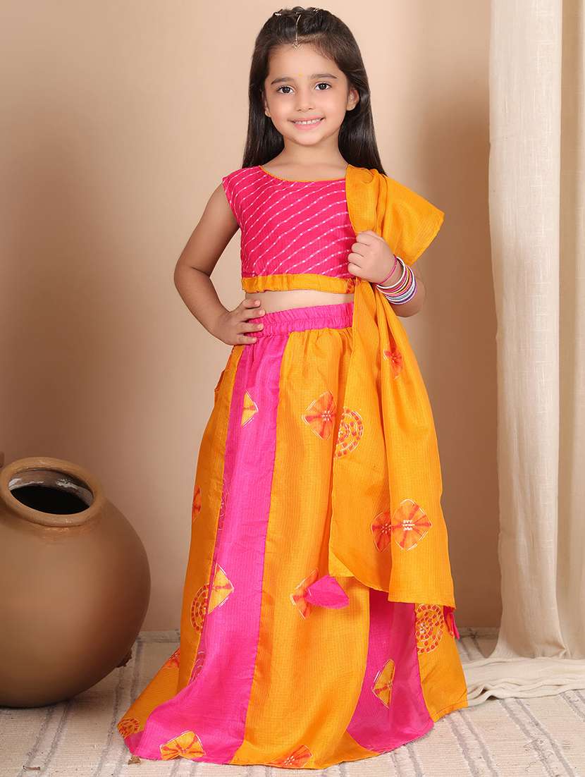 girls sleeveless lehenga and choli set  with dupatta - 22329516 -  Standard Image - 2
