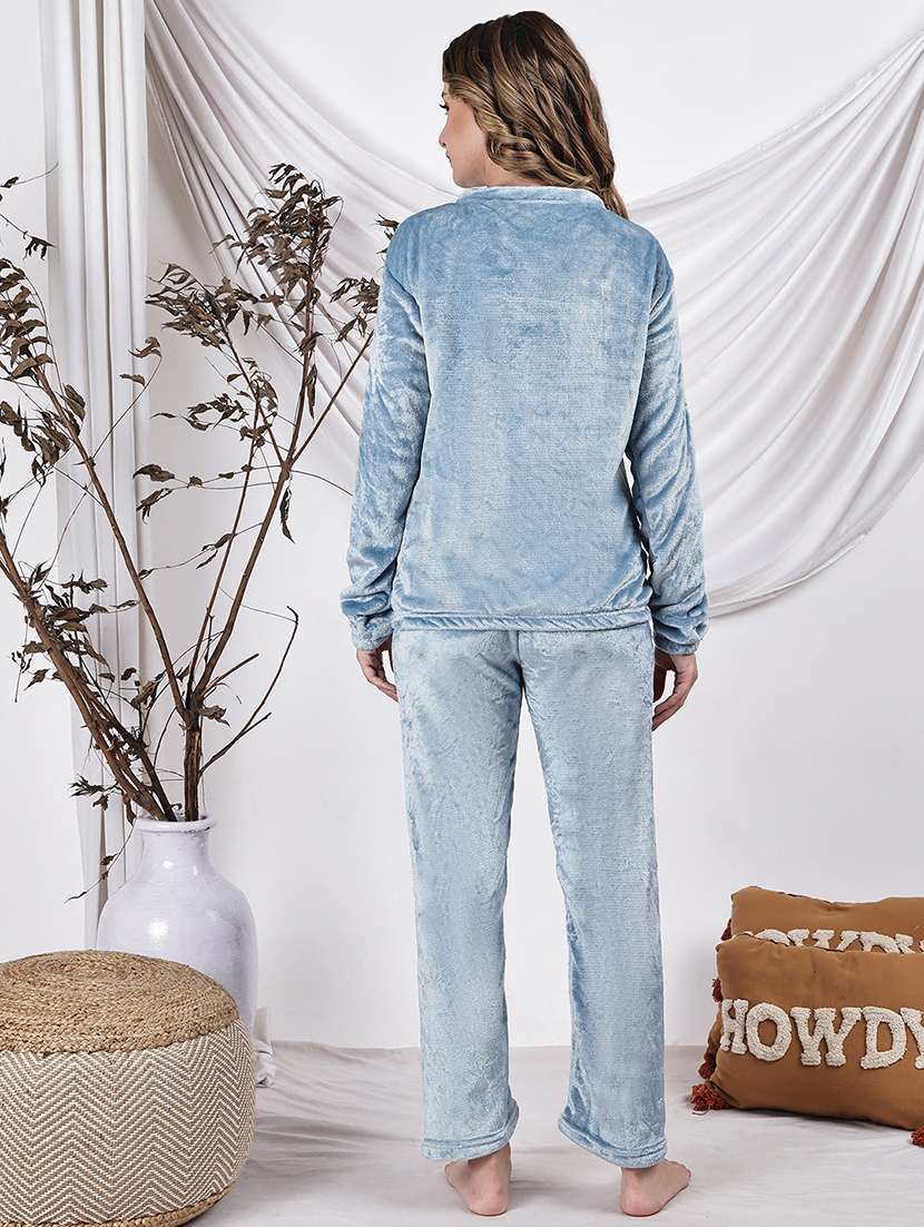 women solid nightwear pyjama set - 22329763 -  Standard Image - 2