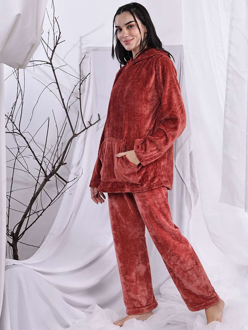 women solid nightwear pyjama set - 22329766 -  Standard Image - 2