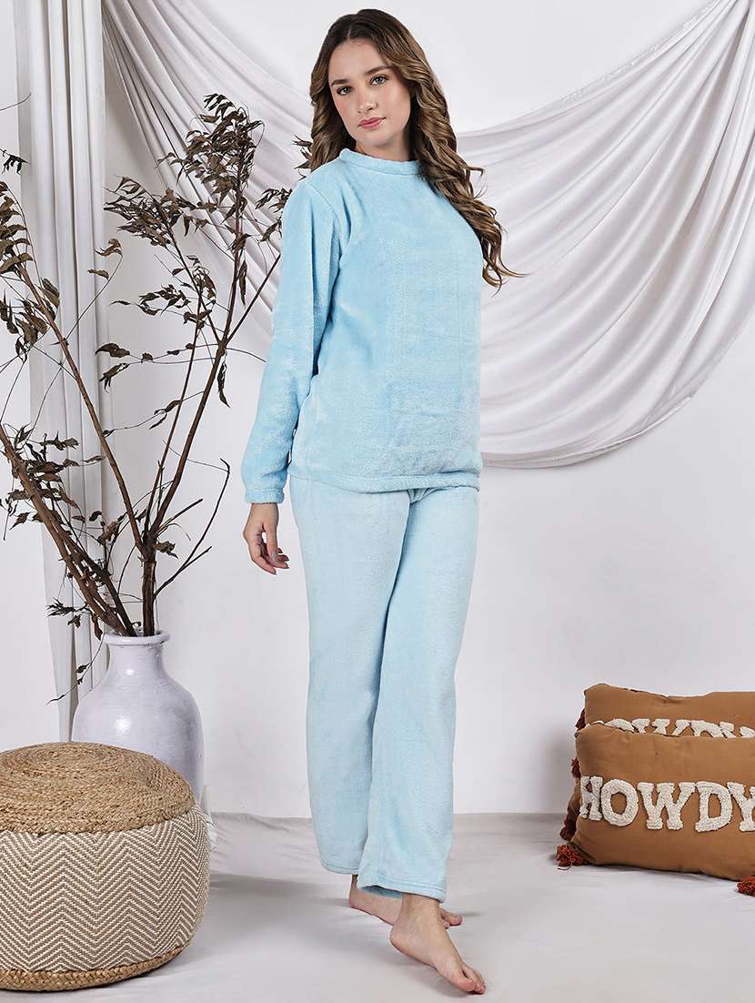 women solid nightwear pyjama set - 22329771 -  Standard Image - 2