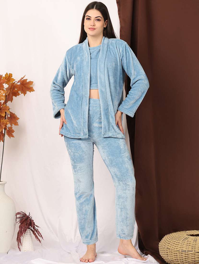 women solid nightwear pyjama set - 22329773 -  Standard Image - 2